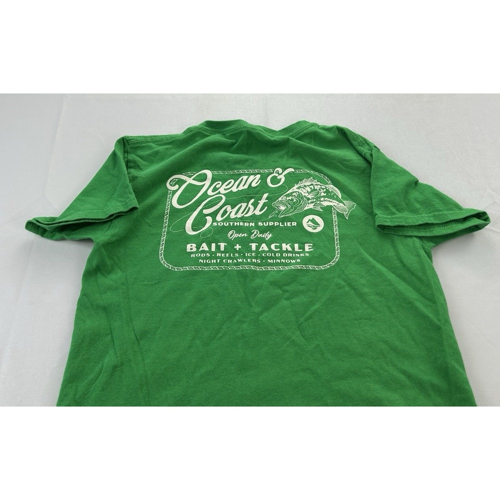 Ocean + Coast Kids Small Green Fishing Bass Bait Tackle Graphic T-Shirt Tee